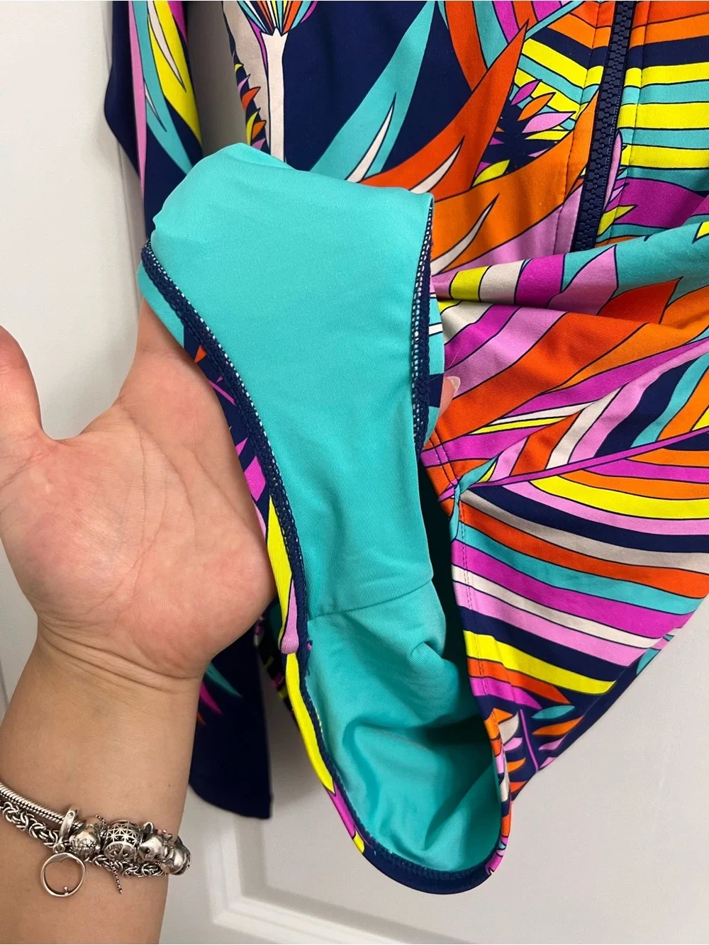 TRINA TURK Multicolor Paralia 1 Pc Paddle Swimsuit Rashguard Sz Medium